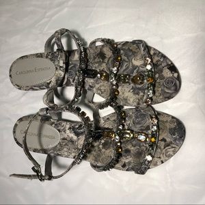 Carolinna Espinosa sandals decorated with jewels